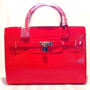 BIRKIN STYLE SATCHEL BAG NWT!